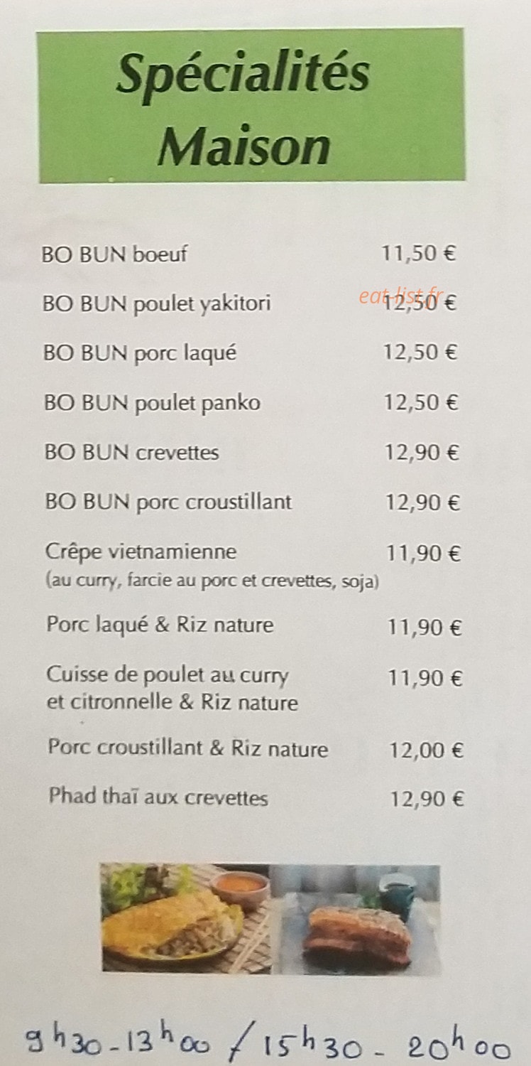 Le Comptoir du Bo Bun — carte page 3