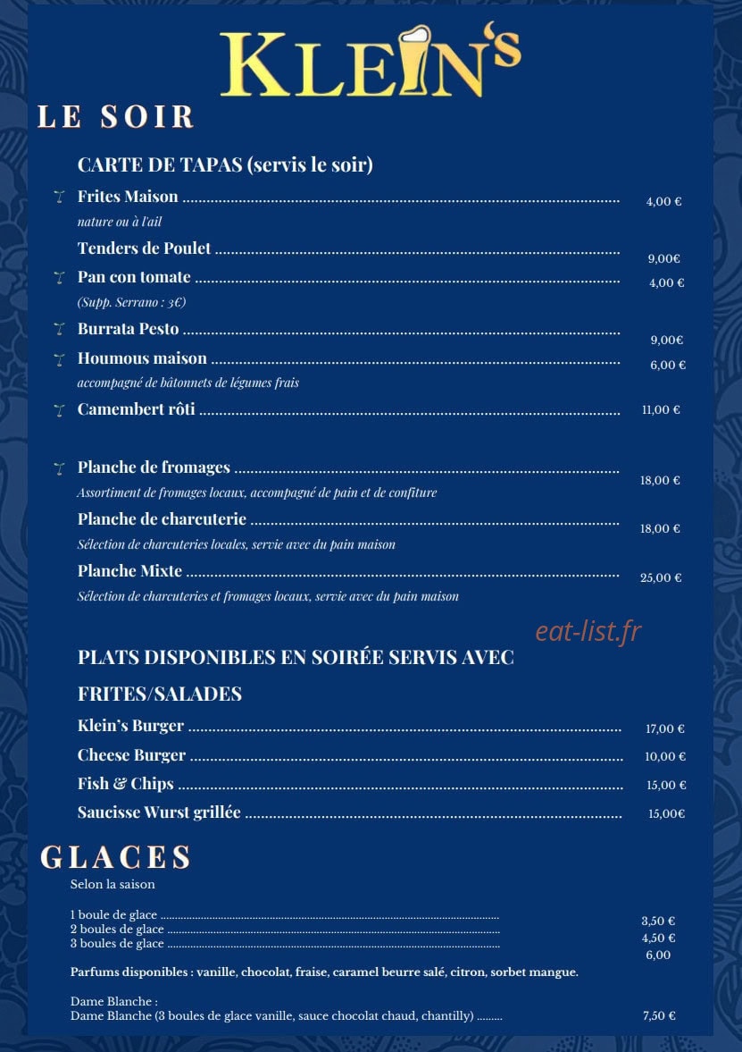 Le Klein's — carte page 2