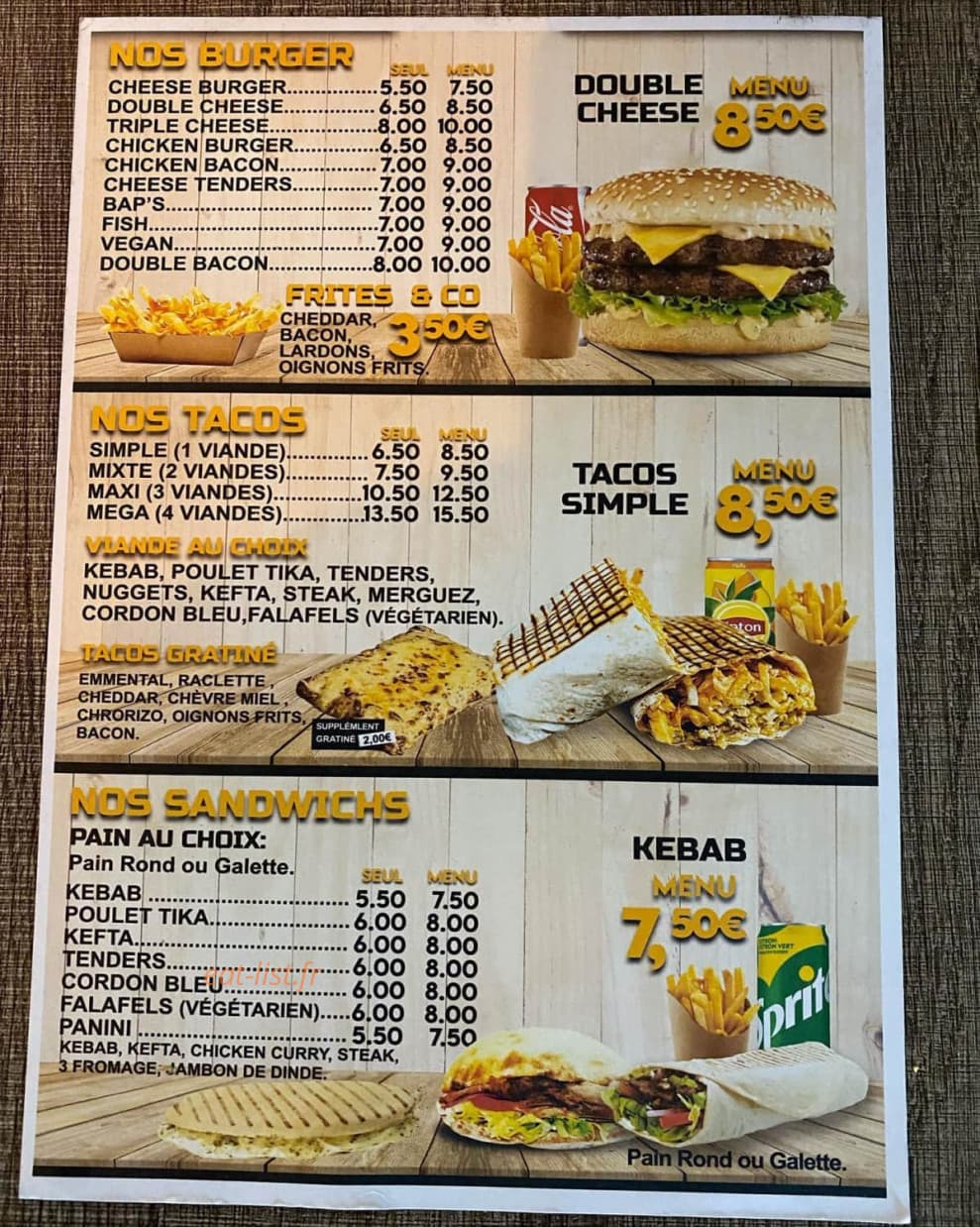 Tacos & Co — carte page 1