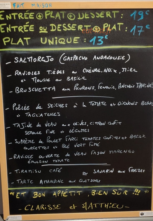Wine Food & You — carte page 1