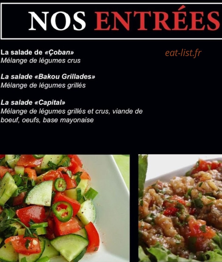 Bakou Grillades — carte page 1