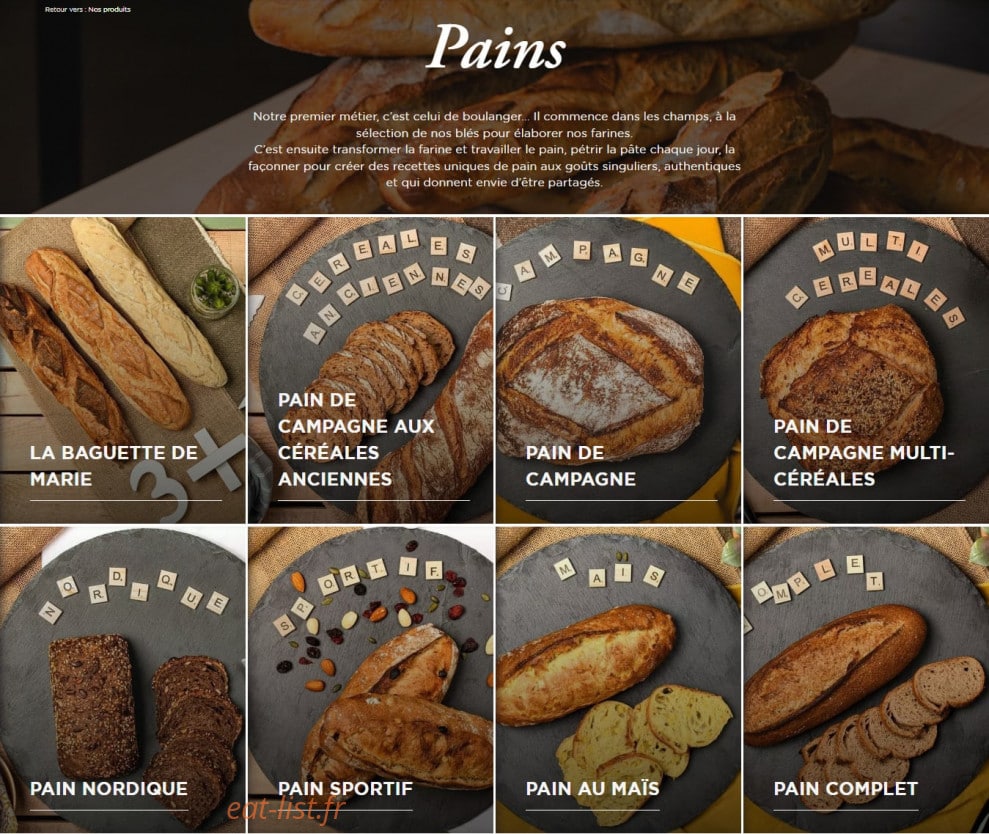 Boulangerie Marie Blachère — carte page 1