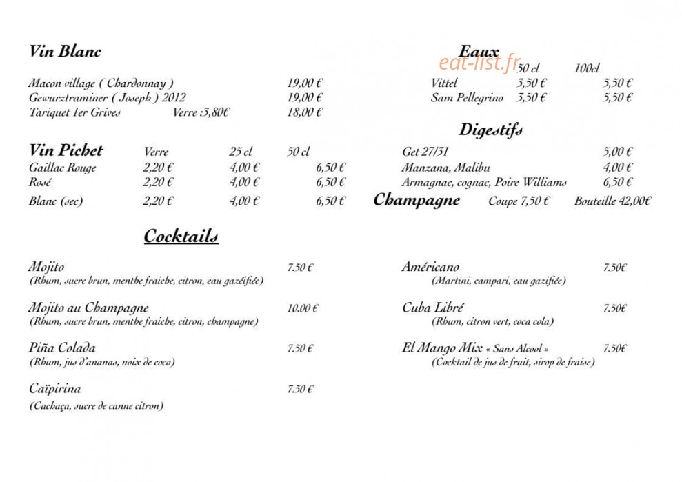El Mango Café — carte page 7