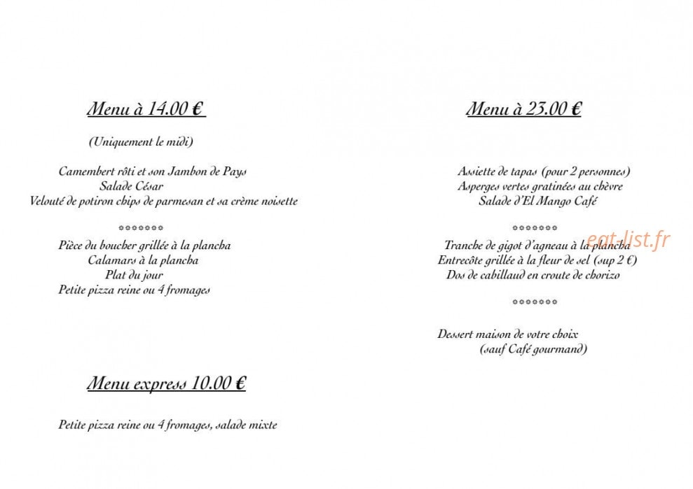 El Mango Café — carte page 3