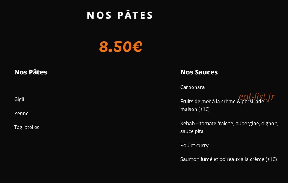 Nosh Pizza — carte page 4