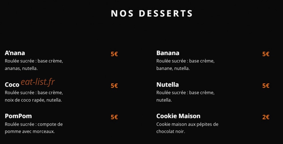 Nosh Pizza — carte page 6