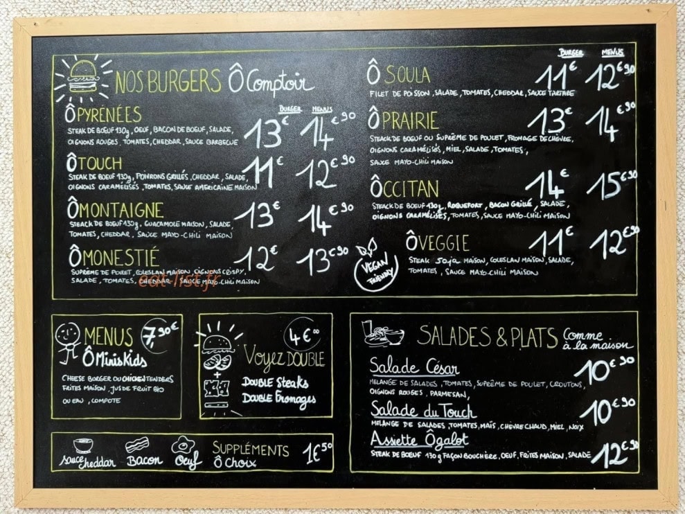 O'comptoir du burger — carte page 1