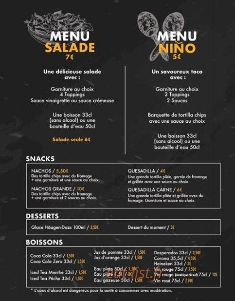 San Tacos — carte page 2