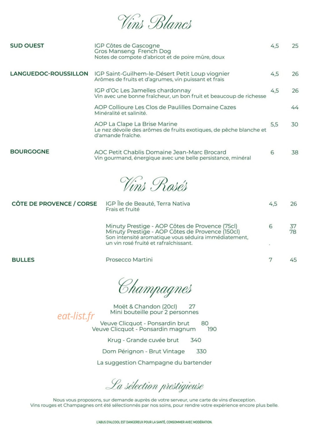 Domaine du Lac — carte page 7