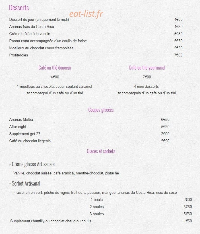 Ô Bistrot Gourmand — carte page 6