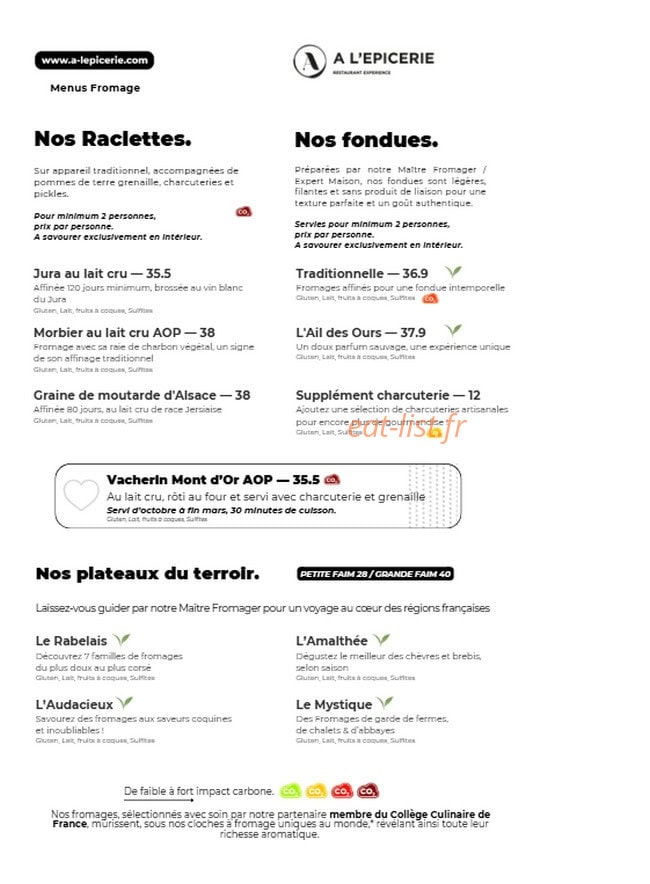 A l'Epicerie — carte page 5