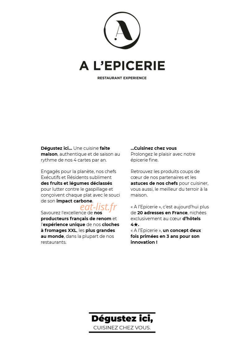 A l'Epicerie — carte page 2