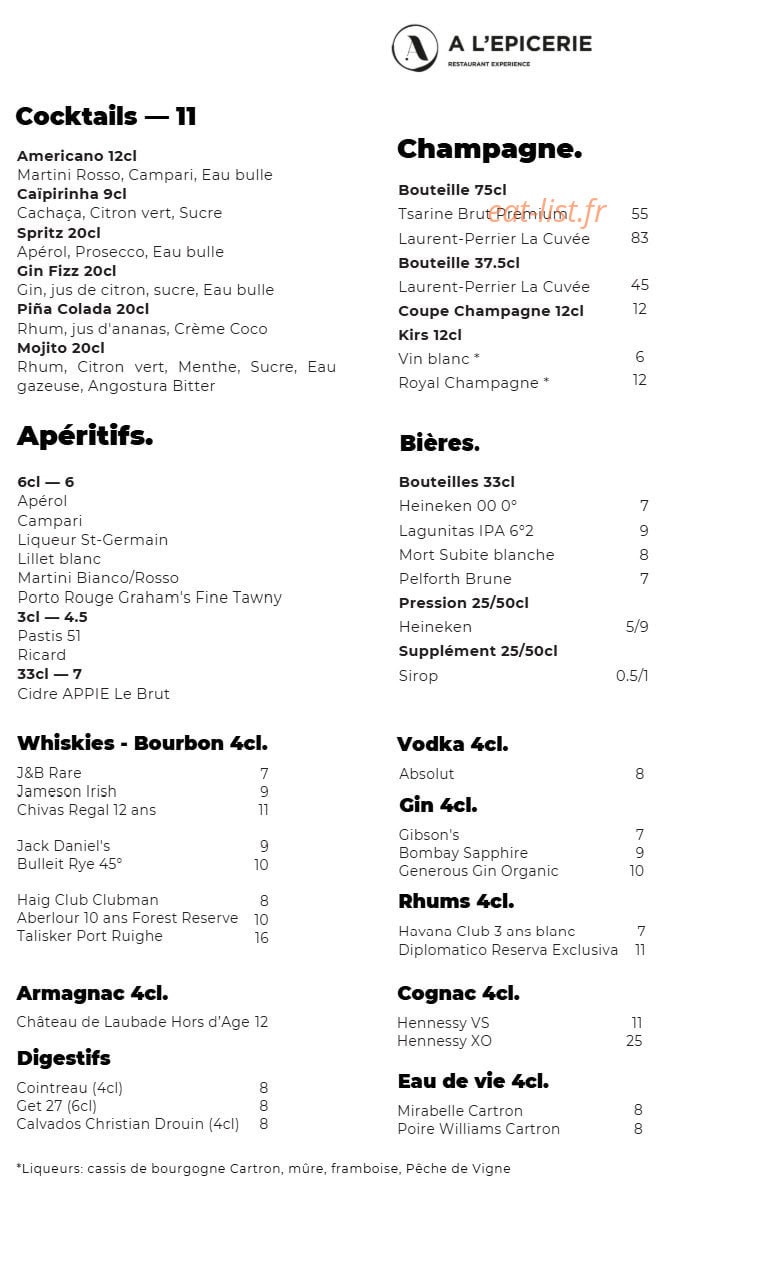 A l'Epicerie — carte page 6