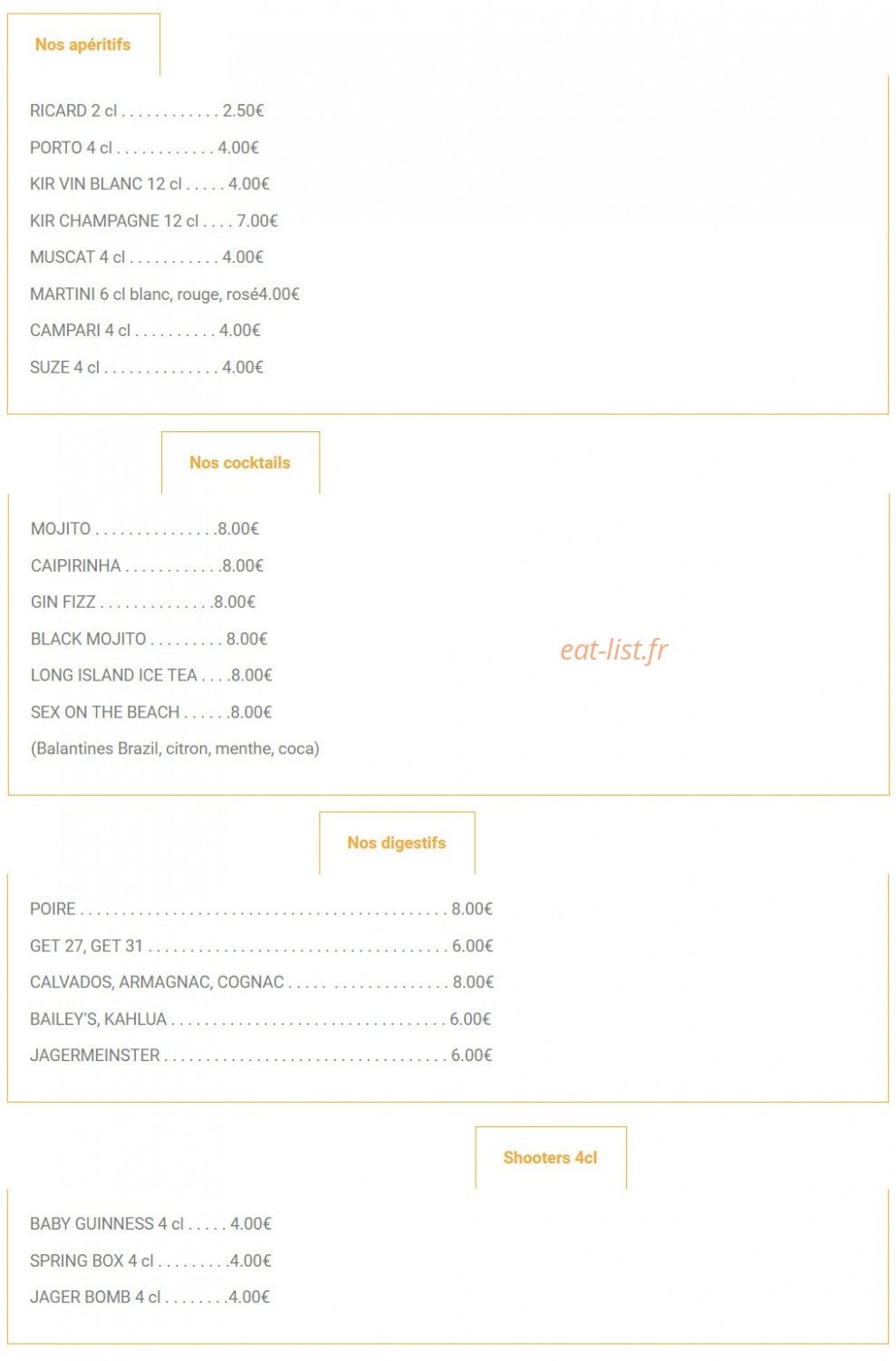 Brennans'snug — carte page 4