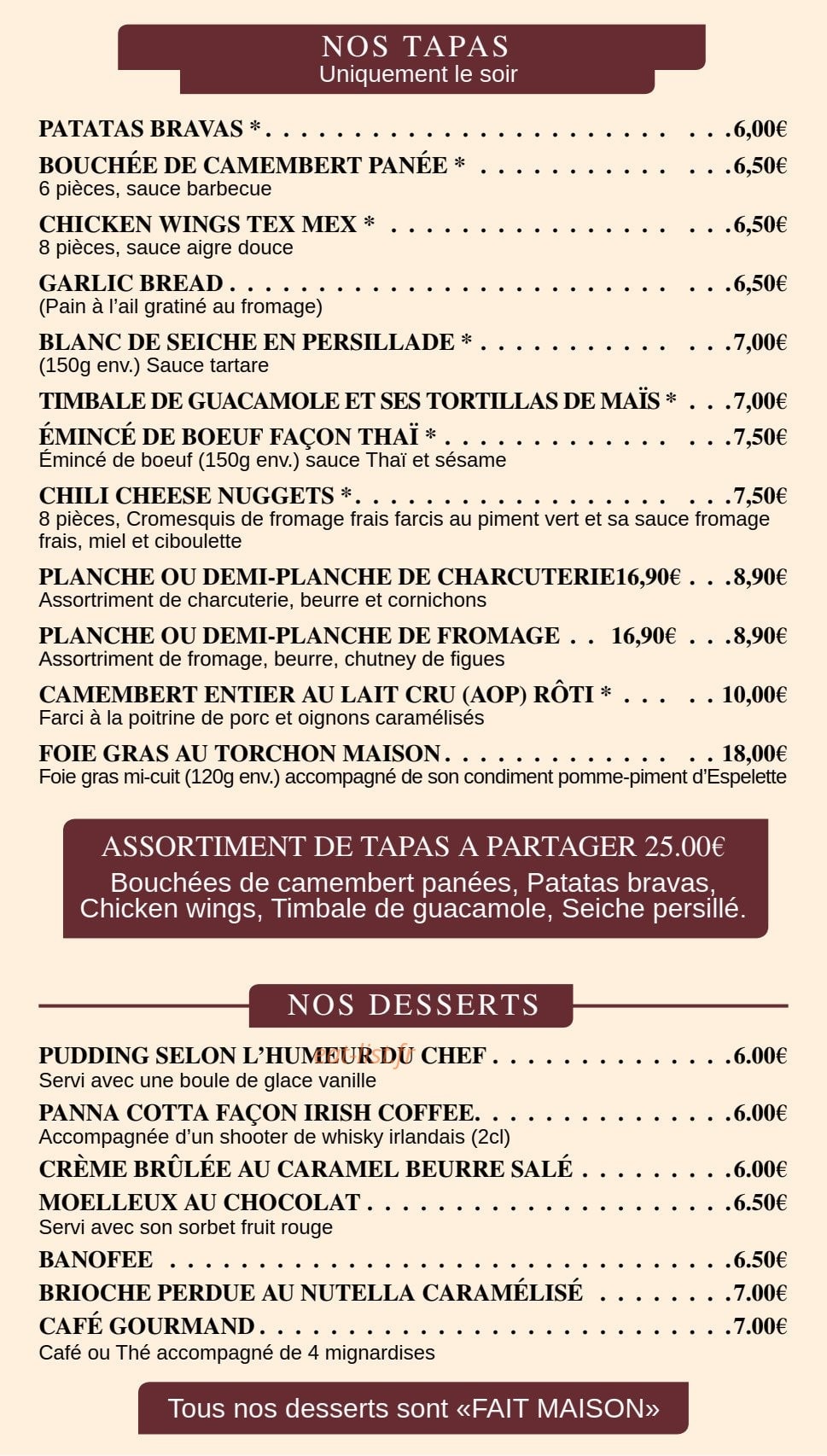 Brennans'snug — carte page 3