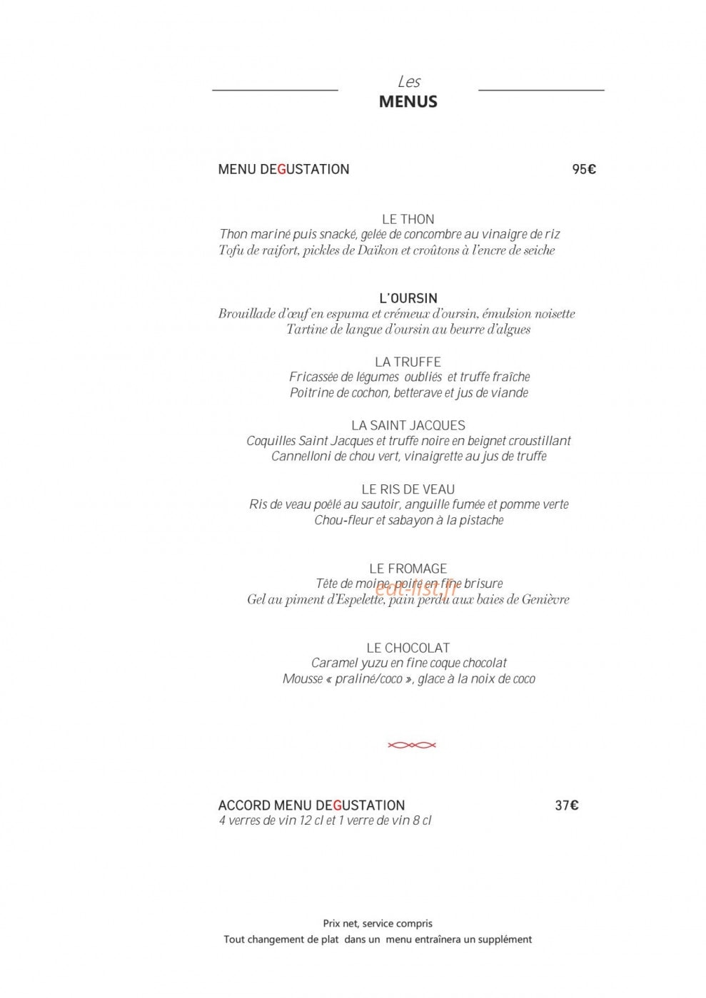 Restaurant l'aparté — carte page 3