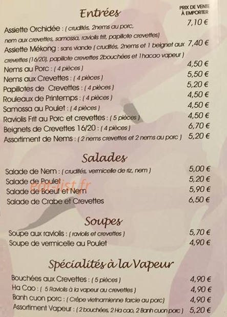 La table de l'orchidée — carte page 2