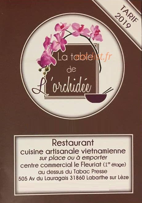 La table de l'orchidée — carte page 1