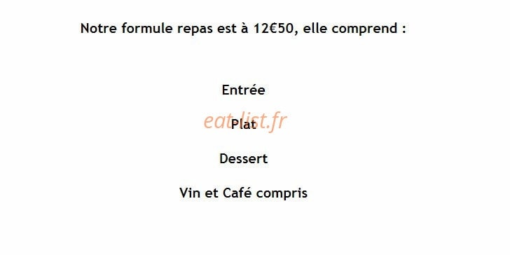 Carte et menu de Le Relais De Manon à Labarthe sur Leze — Formule