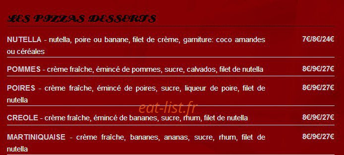 station pizza — carte page 6