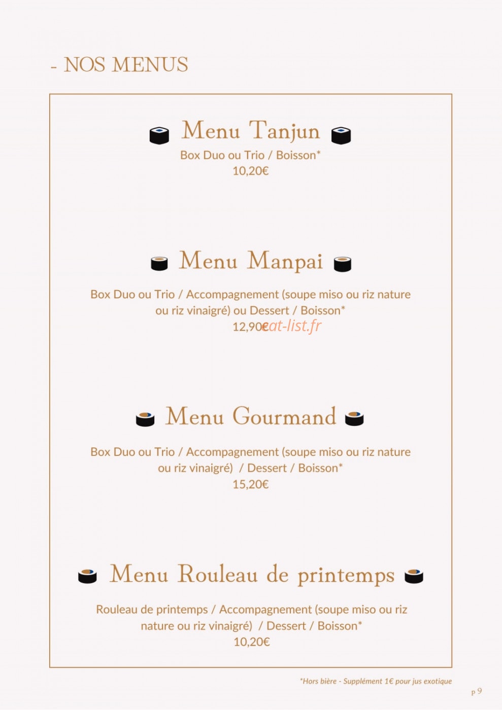Sushilab — carte page 8