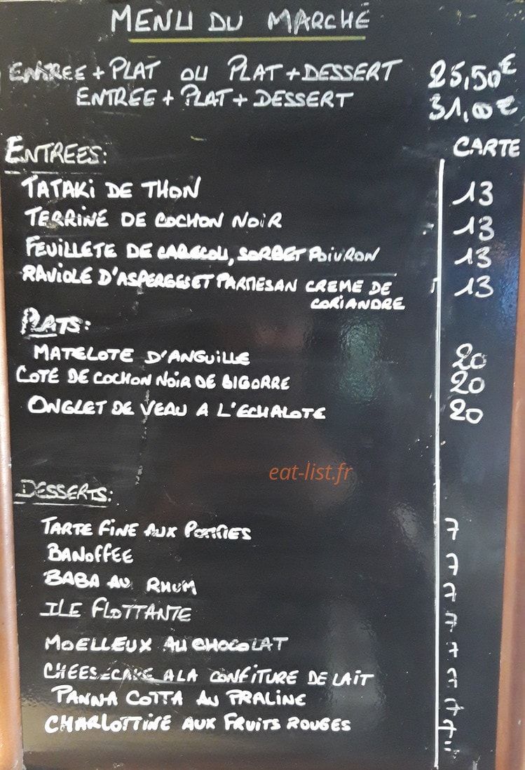 Carte et menu de Villa Romana à Labarthe sur Leze — Menu du marché