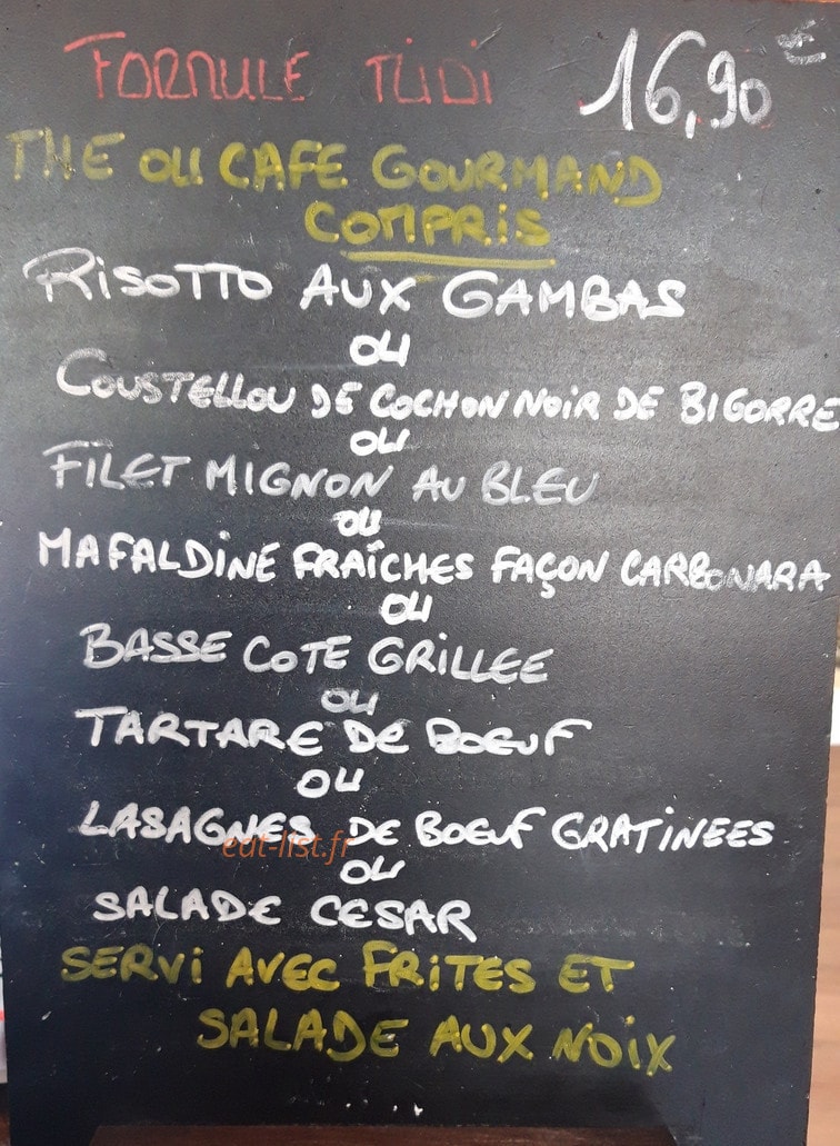 Carte et menu de Villa Romana à Labarthe sur Leze — Formule midi