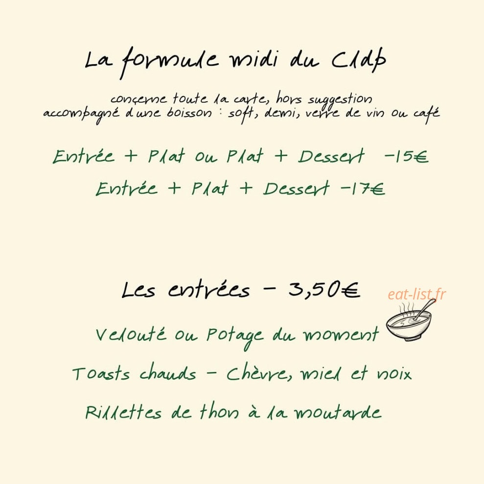 Le Café de la Place — carte page 1