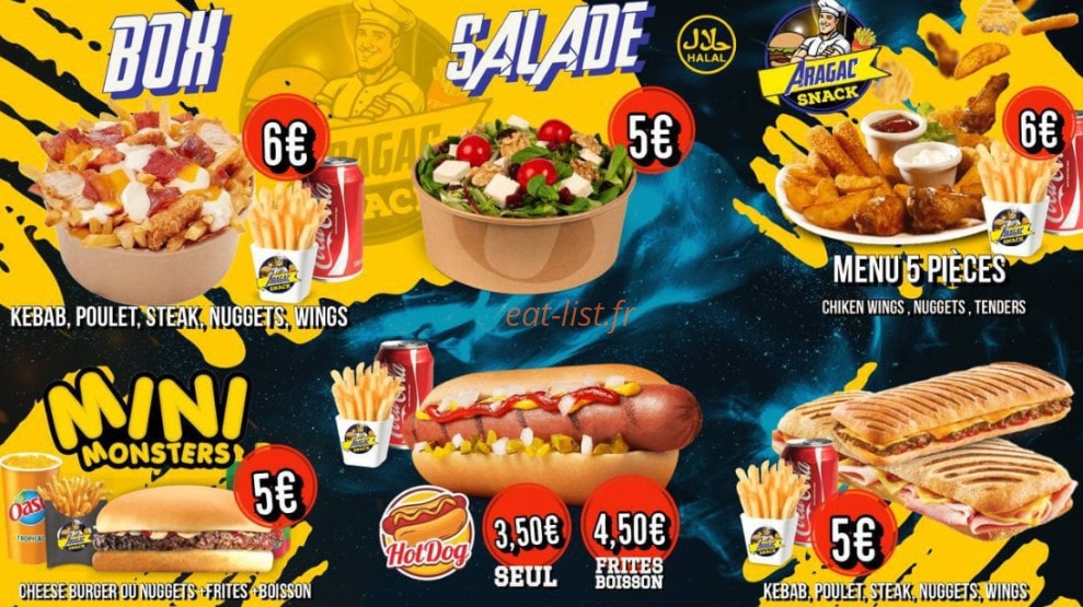 Aragac Snack — carte page 3