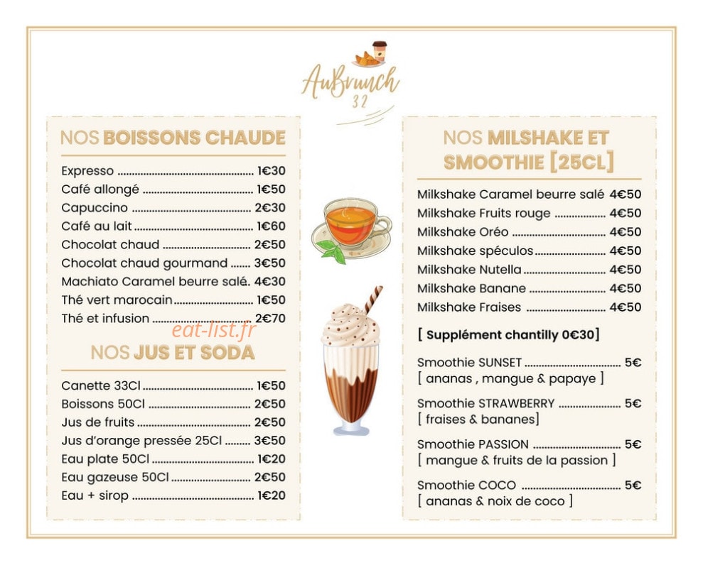 Aubrunch 32 — carte page 1