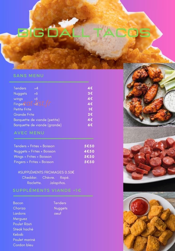 Big'dall Tacos — carte page 4