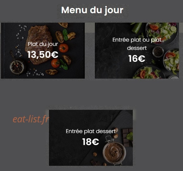 Bistrot Baland — carte page 1