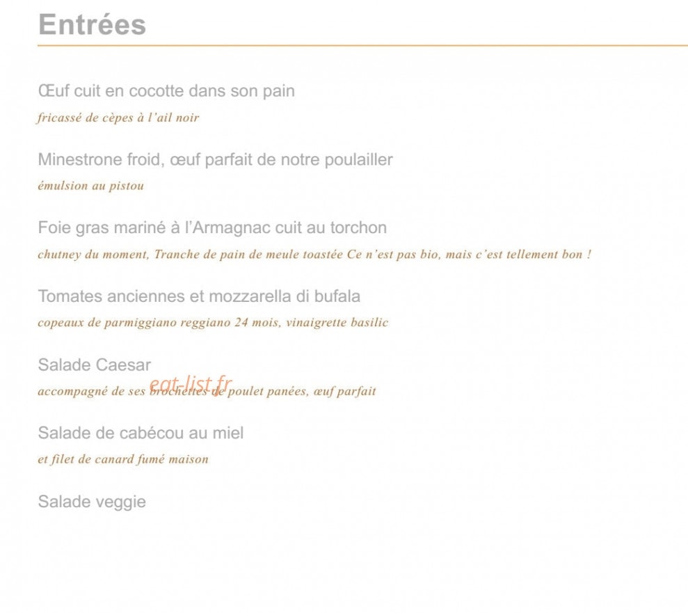 Bistrot Baland — carte page 2