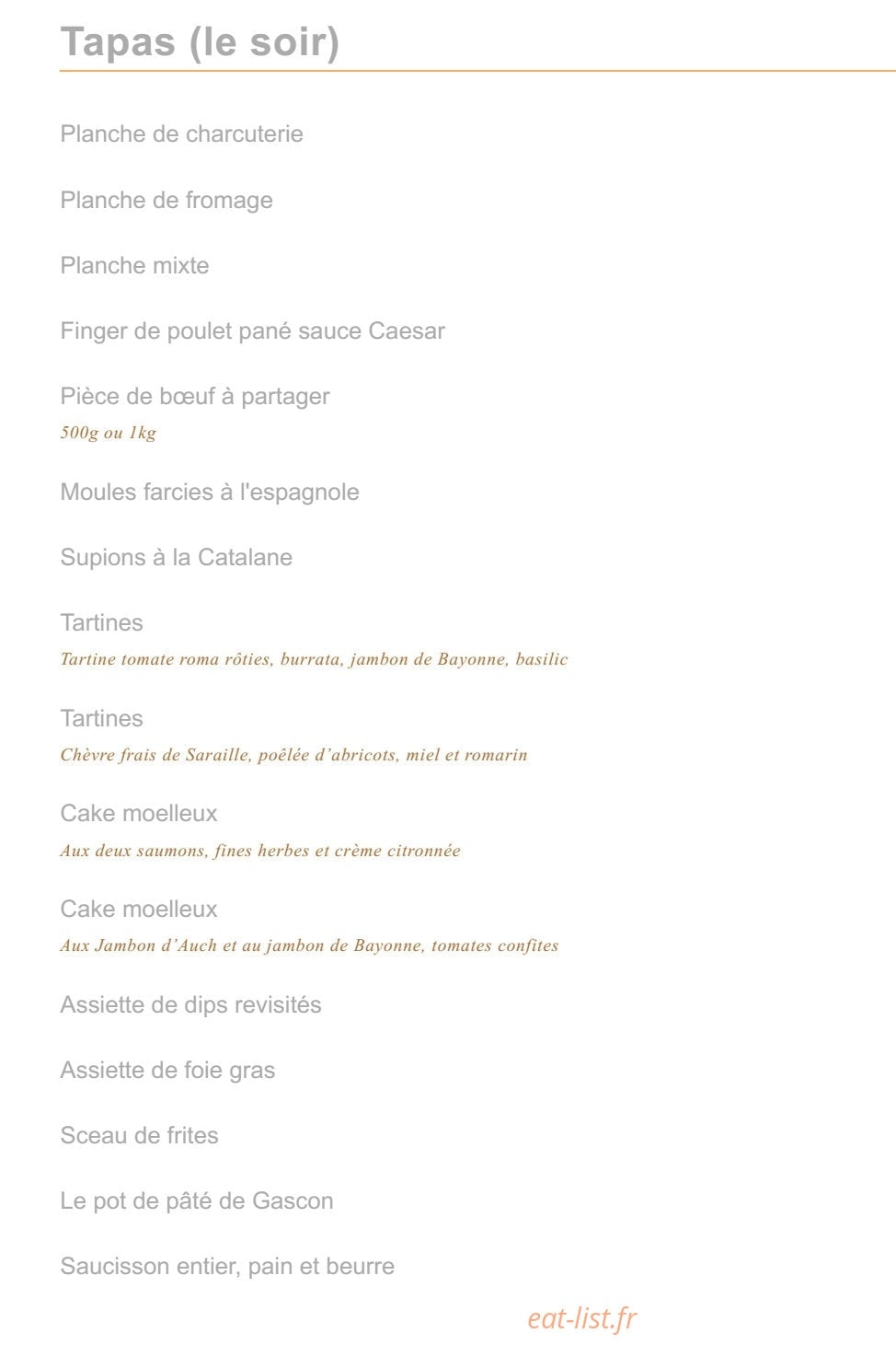 Bistrot Baland — carte page 4