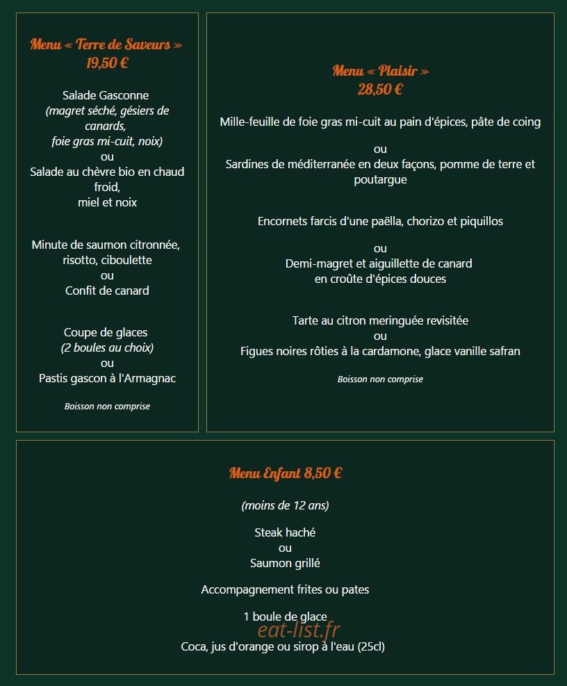 Café Daroles — carte page 1