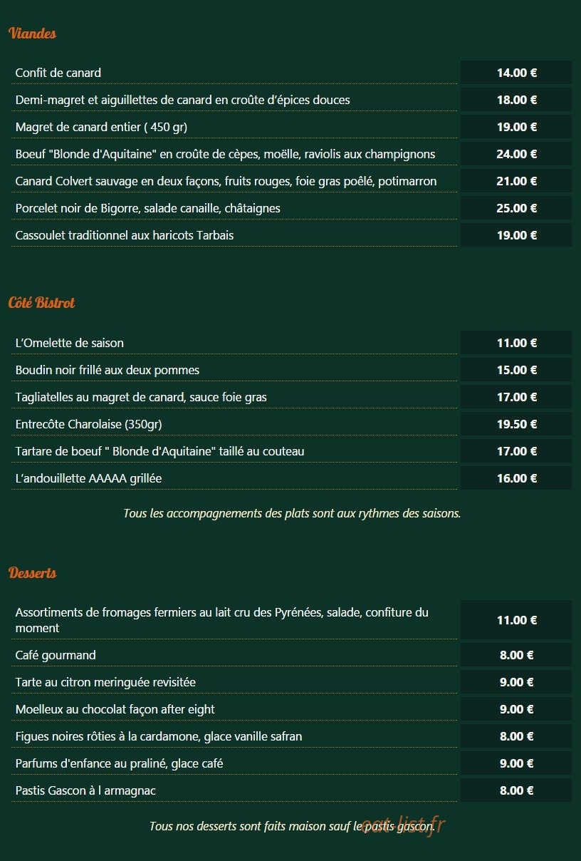 Café Daroles — carte page 3
