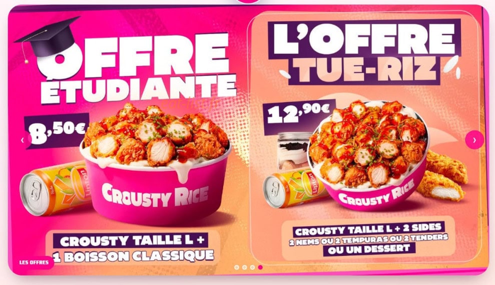 Crousty Rice — carte page 1