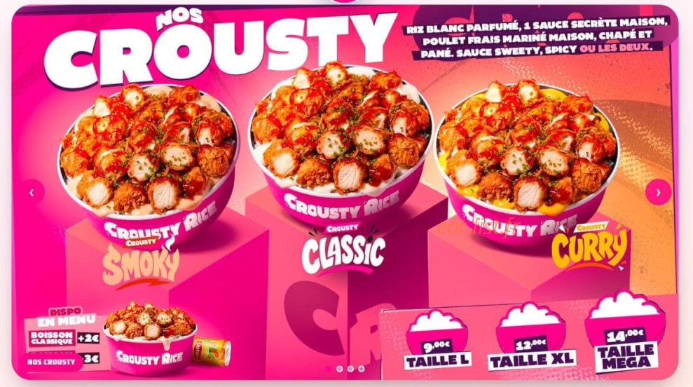 Crousty Rice — carte page 4