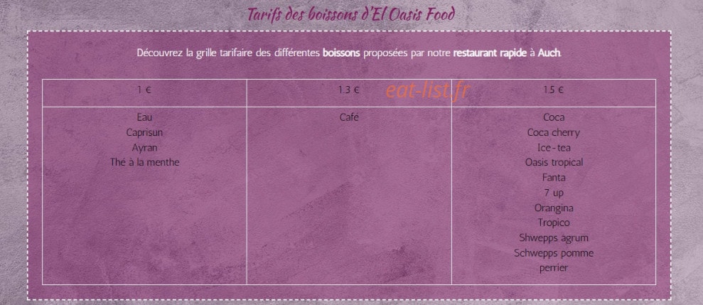 El Oasis Food — carte page 6
