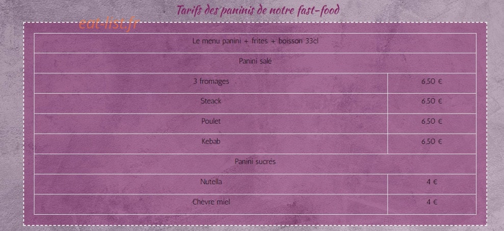 El Oasis Food — carte page 3