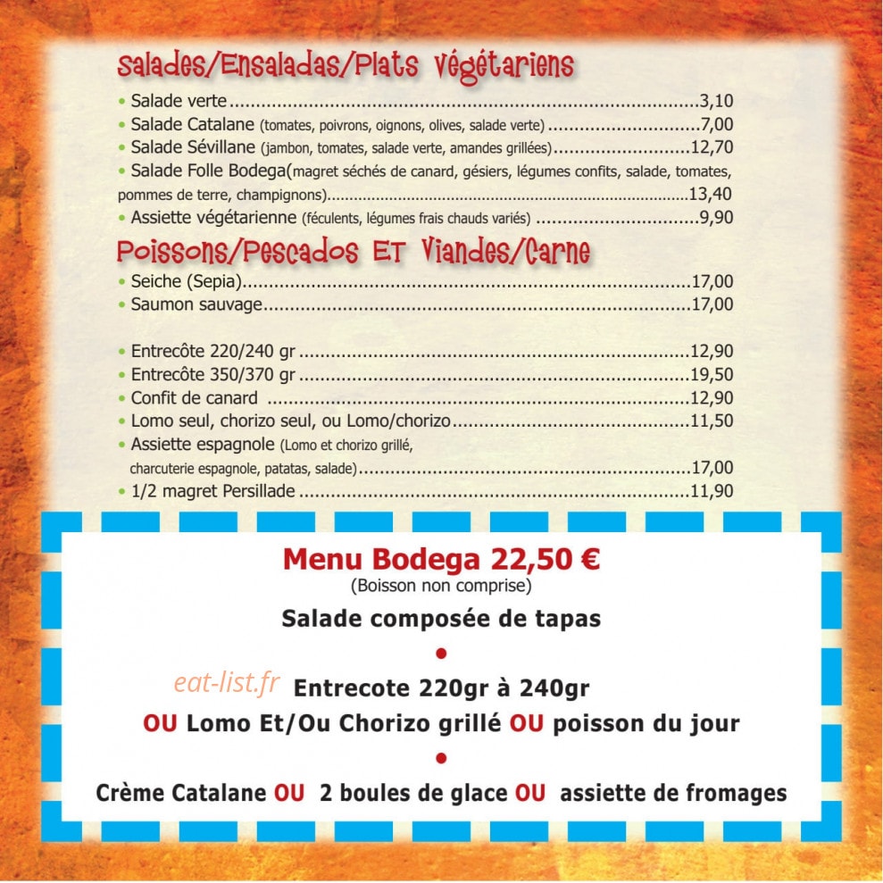 La Bodéga — carte page 4