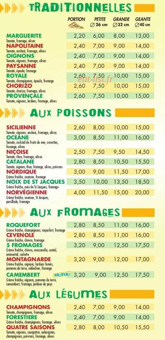 Pizza gascogne — carte page 3