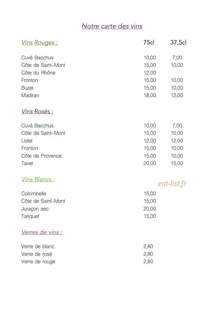 Restaurant Asia — carte page 4