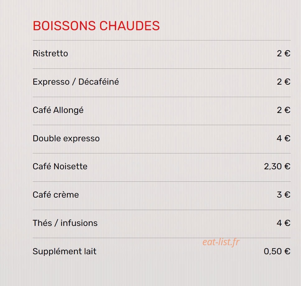 Restaurant de l'Aéroport — carte page 10