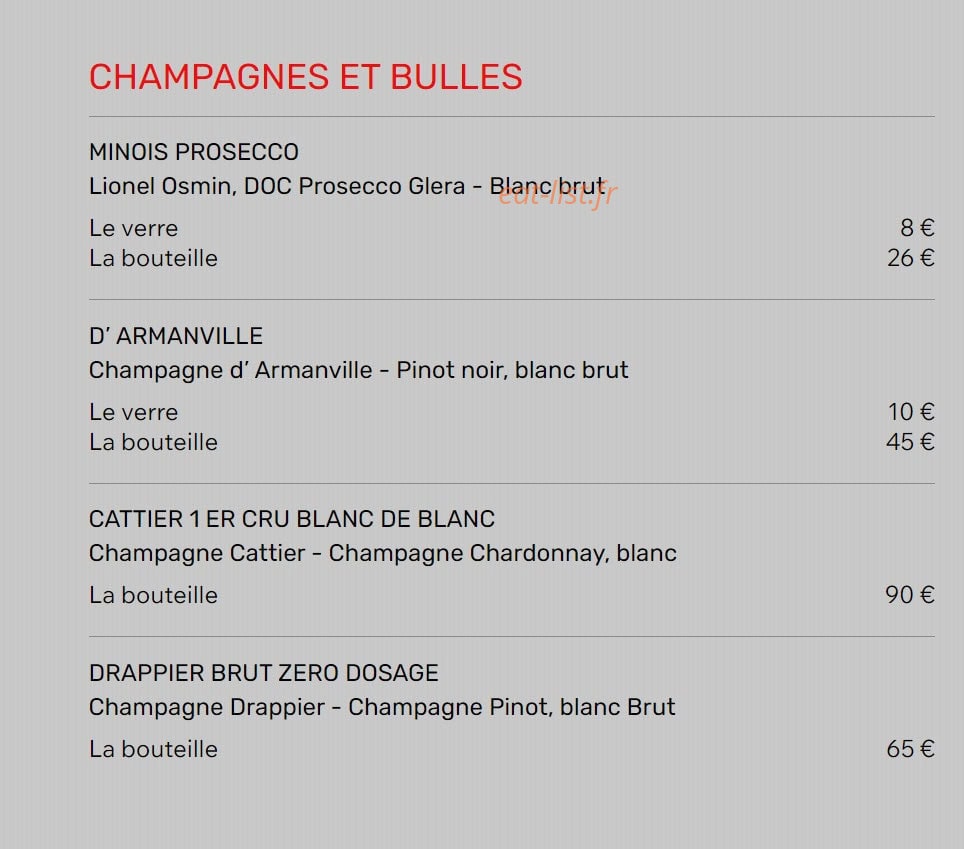 Restaurant de l'Aéroport — carte page 6