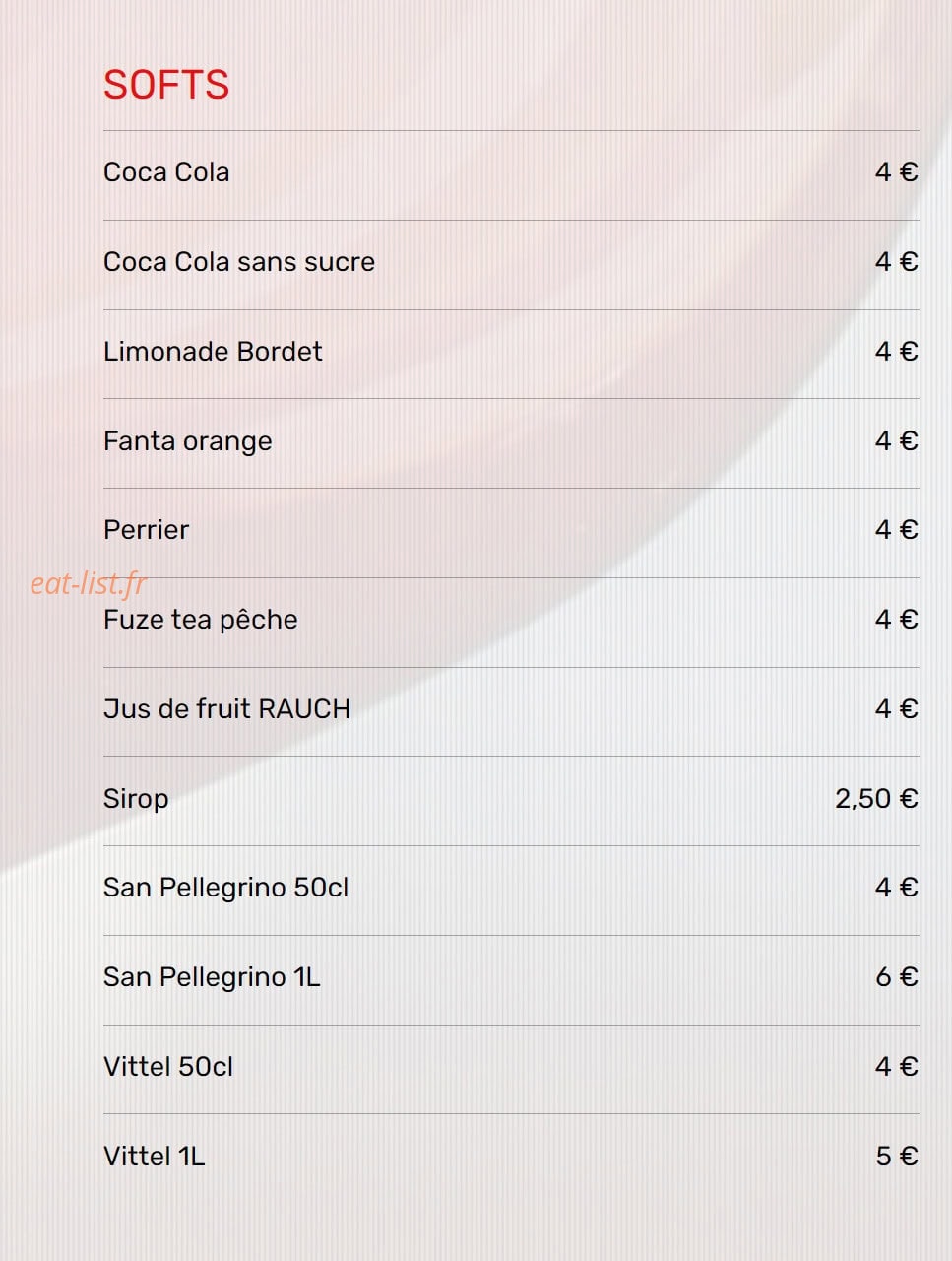Restaurant de l'Aéroport — carte page 9