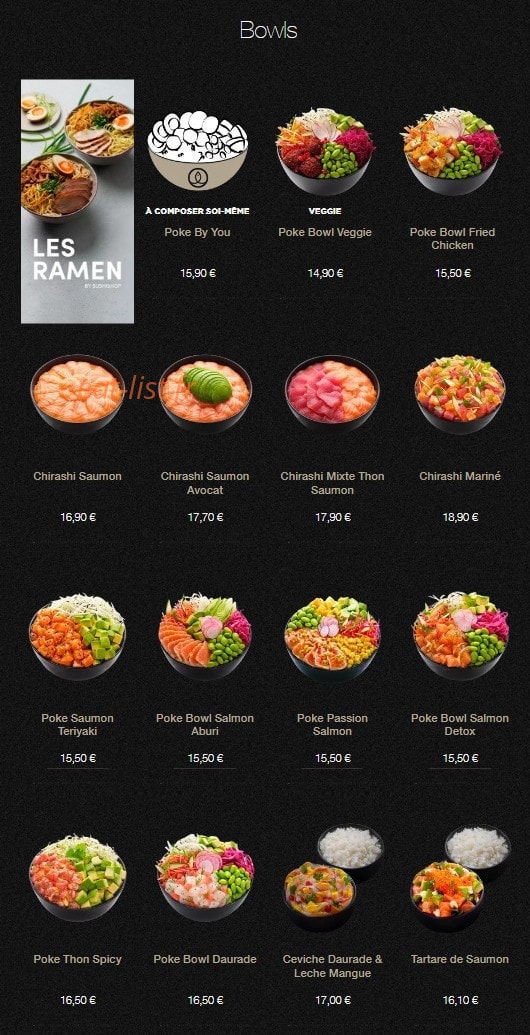 Sushi Shop — carte page 20