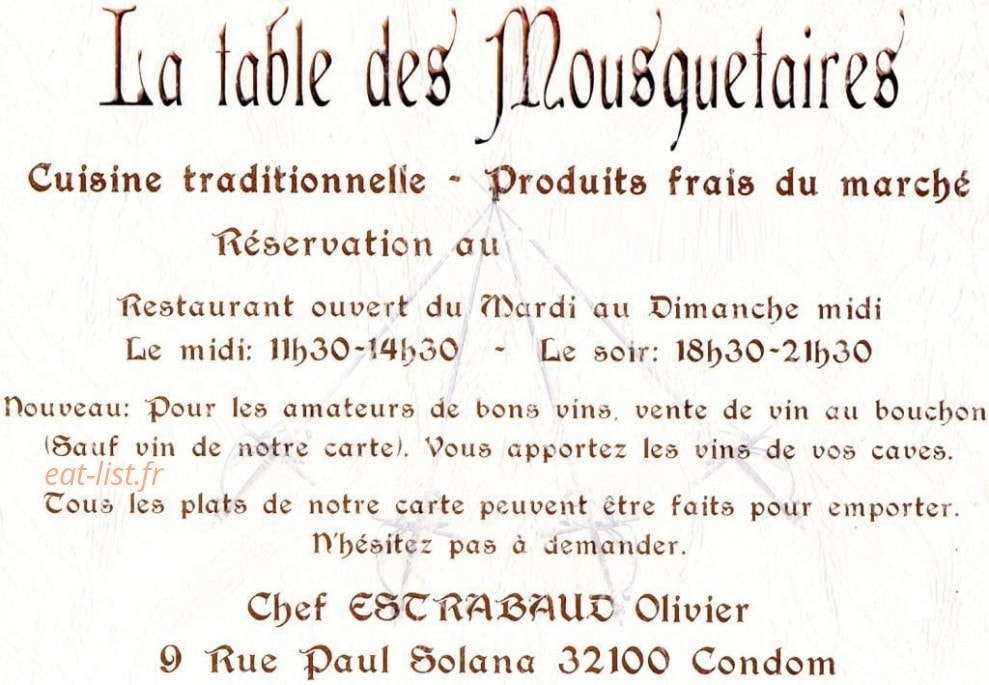 Les Quatre Mousquetaires — carte page 2