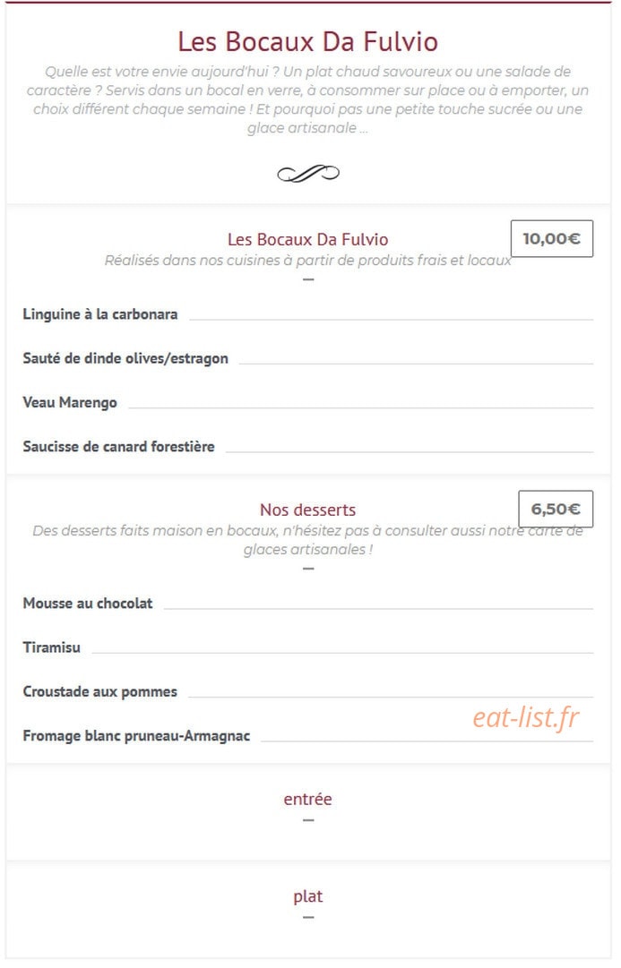 Restaurant Da Fulvio — carte page 10