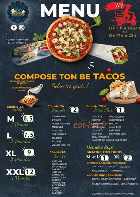 Be.tacos — carte page 3